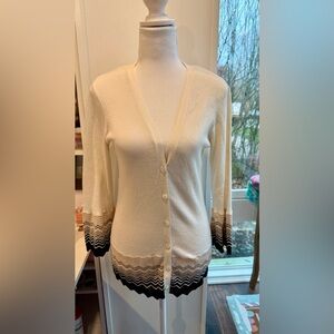 Trina Turk Thalia Zig Zag Hem Cardigan Size M